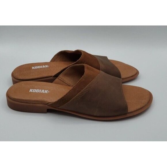 Kodiak Womens Alexi Brown Rust Leather Suede Slide Sandals Size 8.5 - Picture 6 of 13